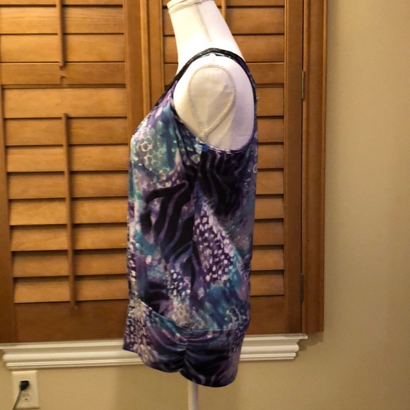 Kiwi Women’s L purple/green black sequin tank top - Picture 2 of 5